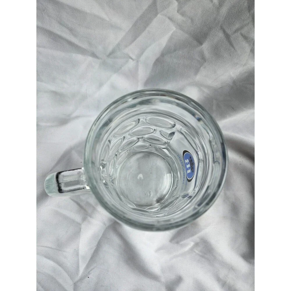 Large HB Hofbrauhaus Munchen 1L Dimpled Glass Beer‎ Stein Mug Heavy Thick